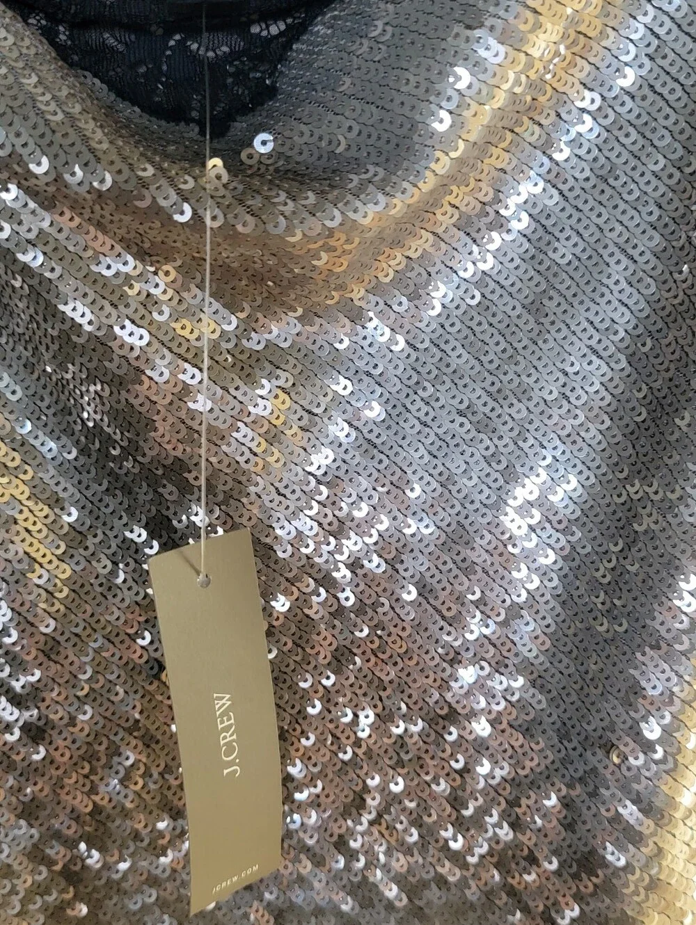 NWT Lace Trim Sequined Camisole Top, Size Medium